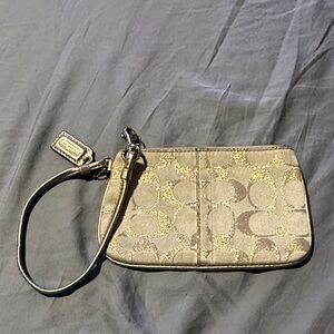 Coach Signature Gold Wristlet